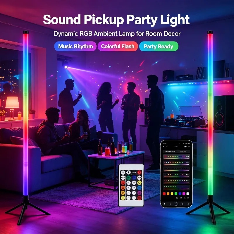 Gaming Esports Esports - 2개입 120CM RGB 플로어 램프, 사운드